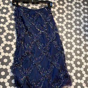 Navy blue sequined French Connection skirt
